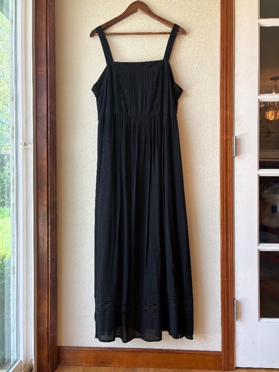 NATURAL LIFE Dresses & Skirts - Natural Life 100% Cotton Spring Summer Midi Dress Lace Empire Waist Casual Sz L